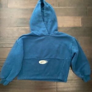 Nike Cropped Girls Blue Hoodie